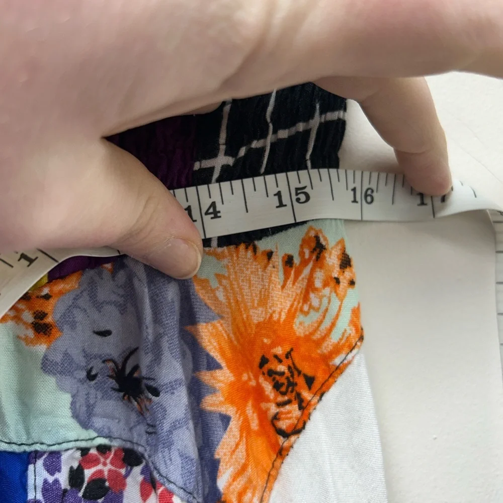 Unique Boho Patchwork Handkerchief Skirt Colorful Hippie Tie Waist - Picture 7 of 8